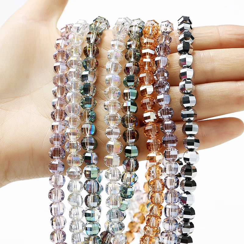 Круглые граненые стеклянные бусины 30 шт. 7 5 мм для изготовления ювелирных