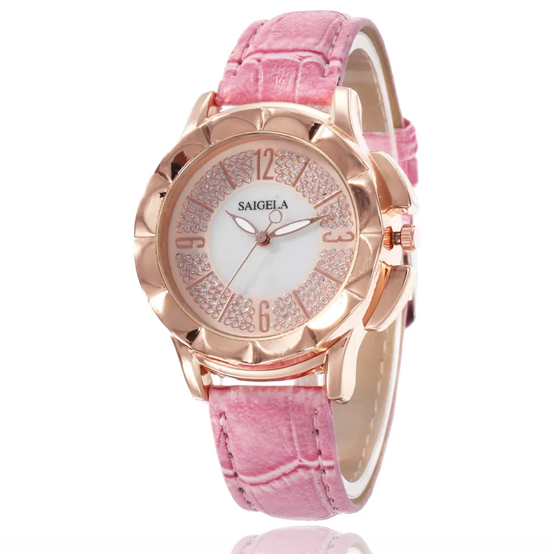 

100pcs / lot women's belt watch European and American popular star plate stainless steel quartz fashion watch