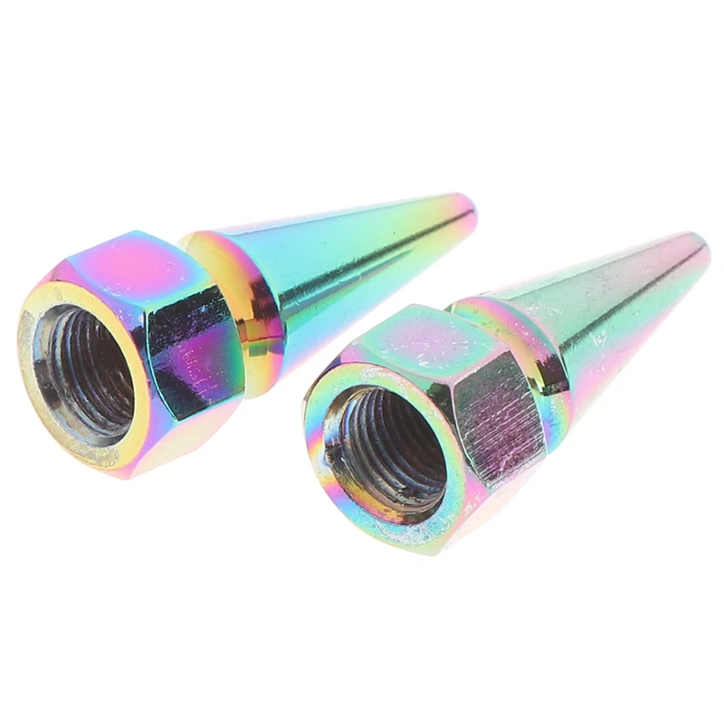 

2Pcs Valve Caps Neon lights Color Bike Car Tyre Air Port Cover Cycling Truck Wheel Valves Cover Cone Style Bicycle Accessories