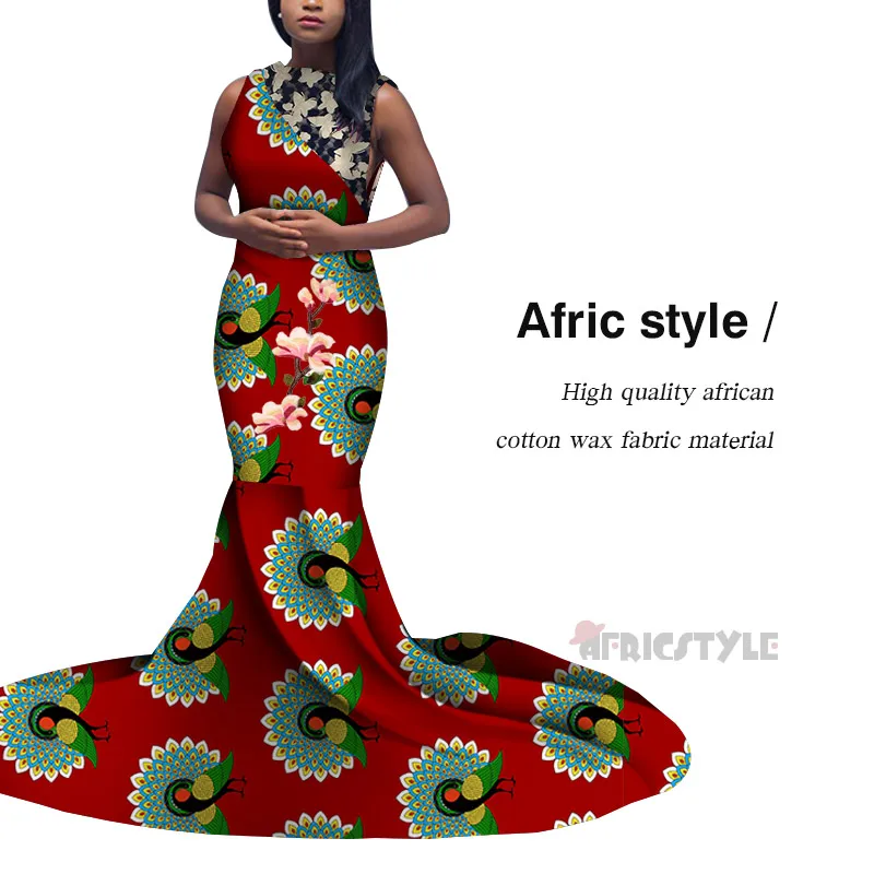 2020  African Dresses for Women Wax Print applique Long Dresses Vestido Bazin Riche Women African african print dresses WY5477