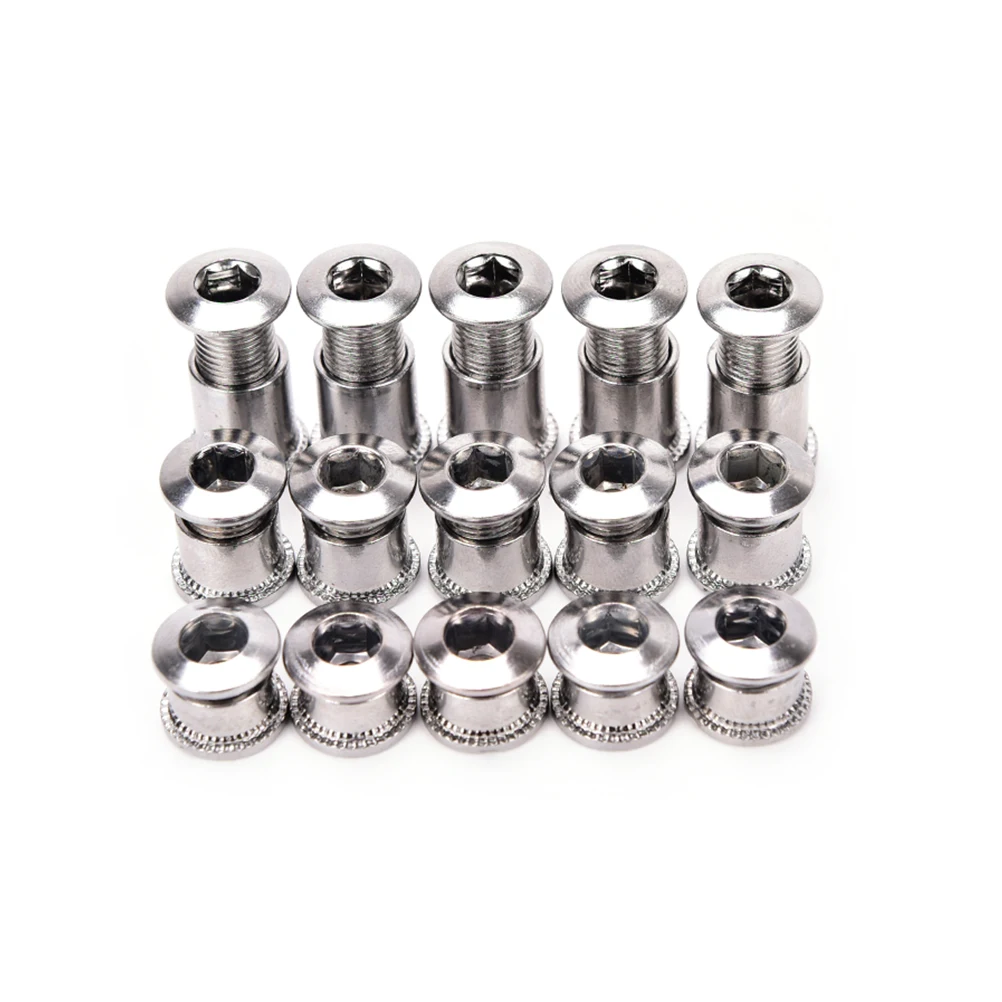 

5Pair Nail Dental Plate Screws Steel Chainwheel Bolts Adjustable Road Bike Crank Plate Nut Parts Bicycle Accessories