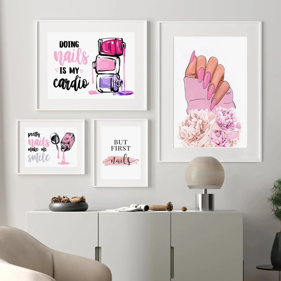 Ресницы лак для ногтей салонная помада настенное искусство холст живопись