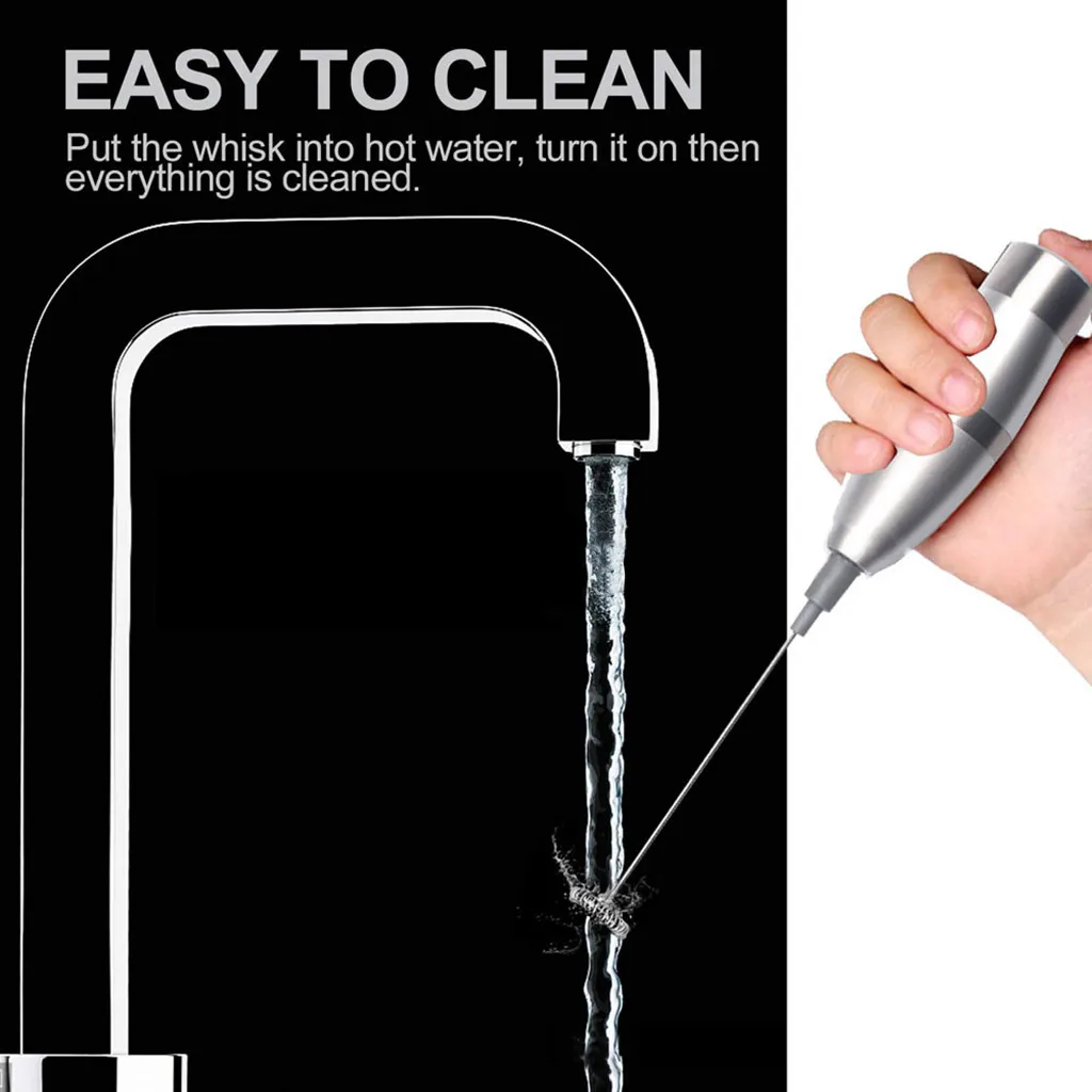 1шт Инструменты для яиц Электрический миксер из нержавеющей стали с пузырьковым эффектом Молока Миксер Одно-двухслойный практичный домашний удобный Взбиватель яиц.