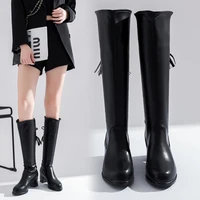 new style boots stiletto heel pearl thick bottom lace sexy chimney boots plus velvet over the knee high boots womens boots high