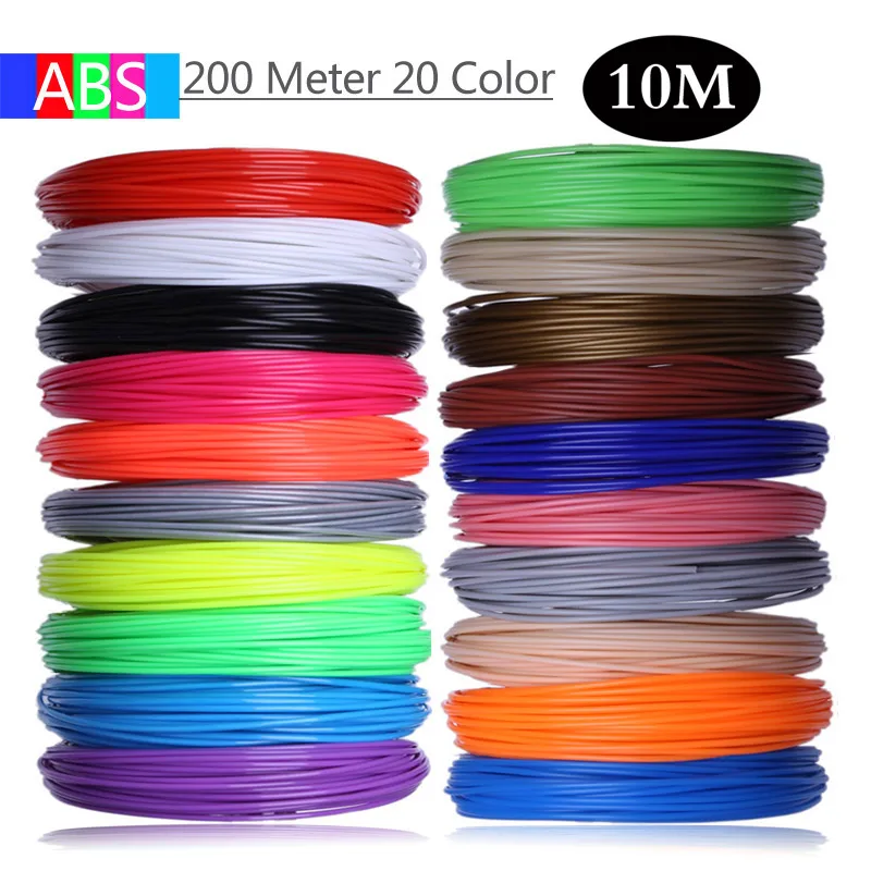 200 Meter 20 Colors Авейру 3D Ручка с 50/100 метров 200 мм ABS нити пластик 3 d принтер материалы Refil для детей игрушки для рисования - Цвет: 200 Meter 20 Colors