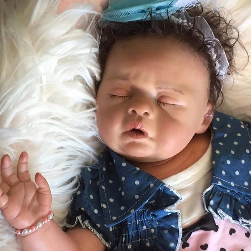 

19 Inches Silicone Reborn Baby Unfinished DIY Doll Kit Awake Baby Lovelyn