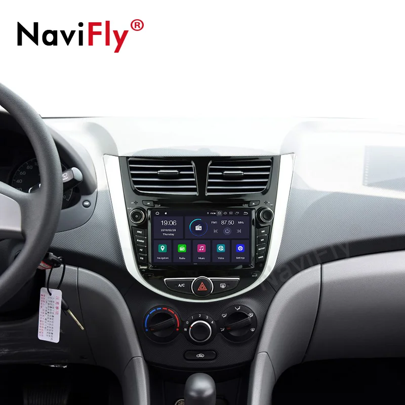 NaviFly Android 9,0 Восьмиядерный автомобильный dvd-плеер для HYUNDAI VERNA/ACCENT/SOLARIS 2011-2012 Автомобильный мультимедийный радио Поддержка DVR wifi