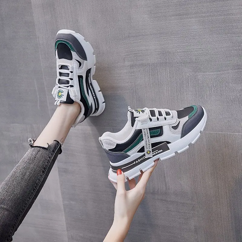 

Winter warm casual boots fashion ladies casual shoes with thick soles and spliced colorful boots sneakers