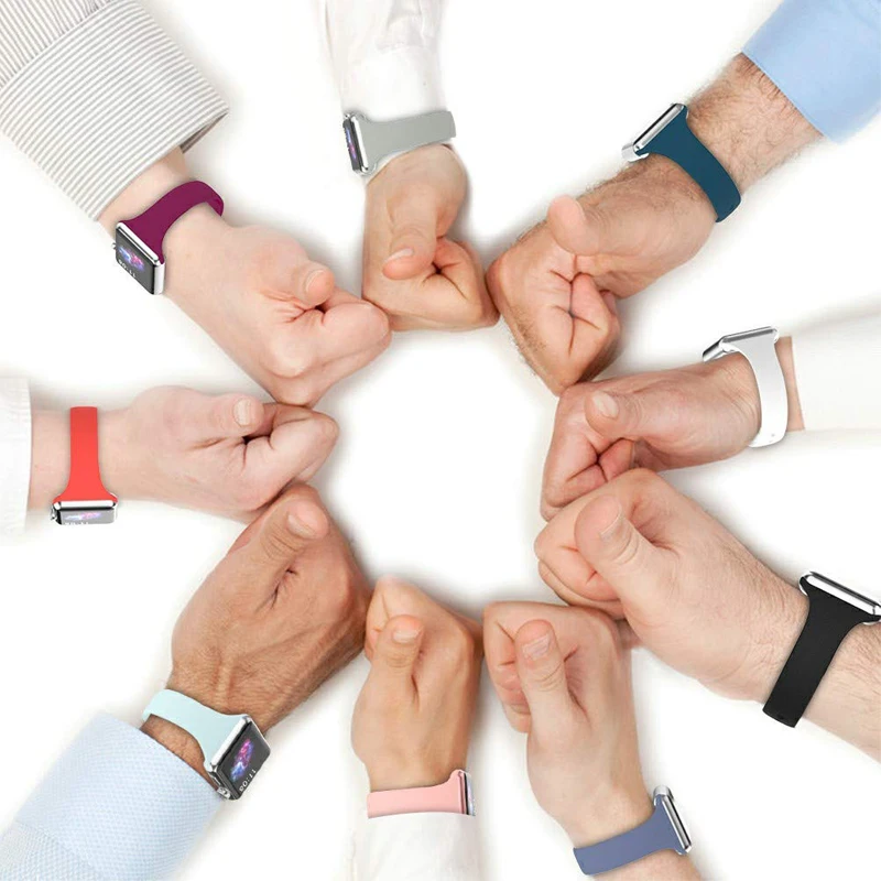 

Strap for Apple watch band 44 mm 40mm iWatch band 38mm 42mm Slim Silicone bracelet Apple watch 6/5/4/3/2/1/SE 42 40 38 44 mm