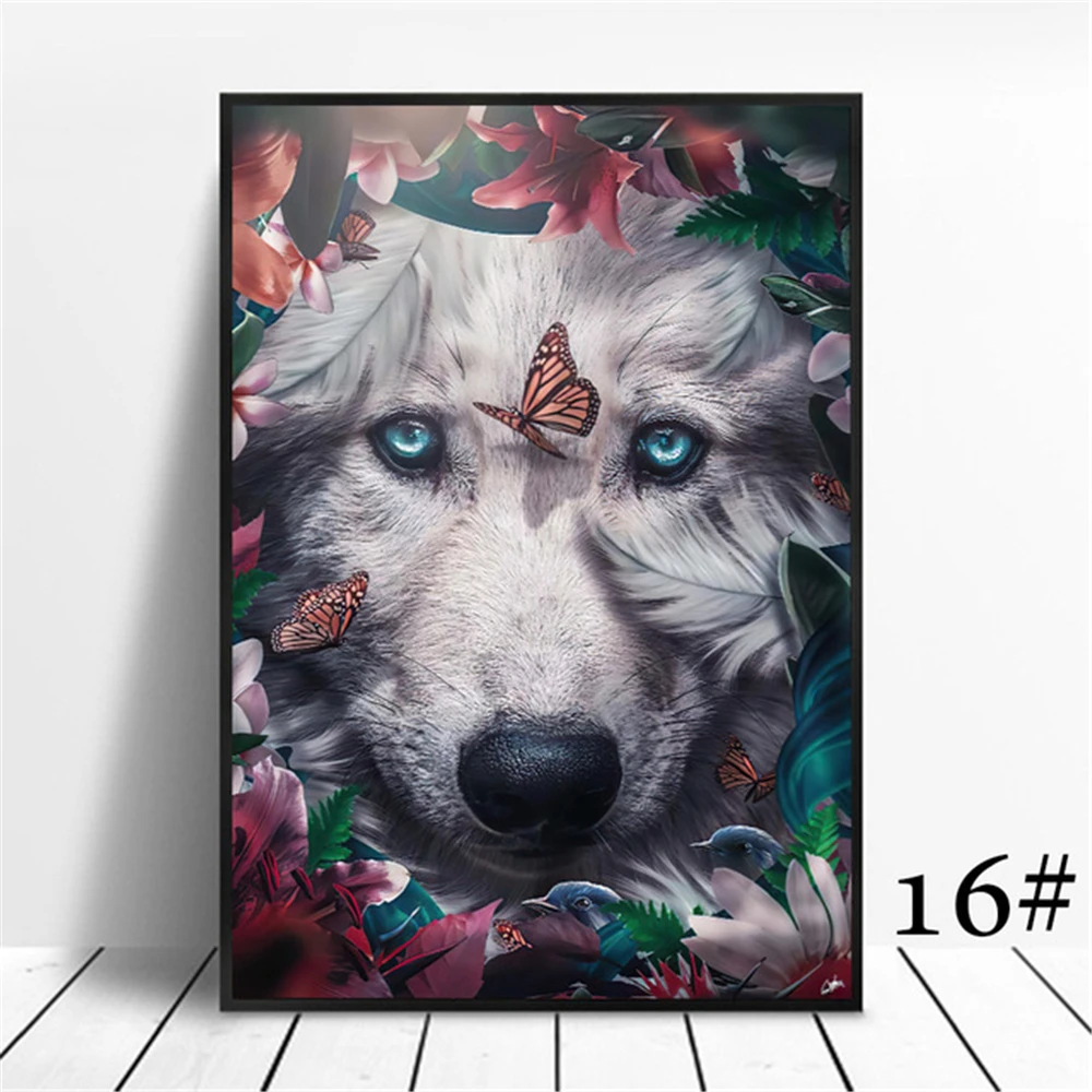 Животное цветок лев тигр Слон Лось орангутан DIY 3D полная вышивка мозаика картина