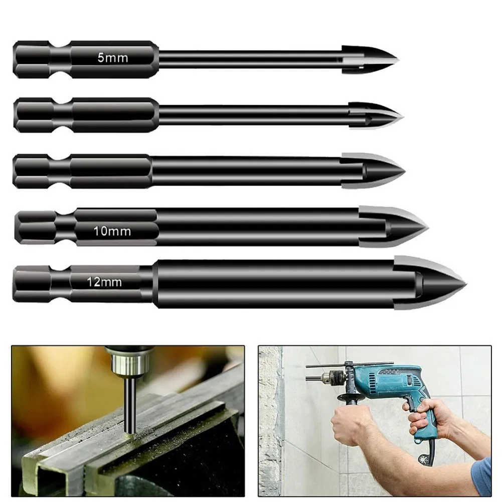 

5Pcs Hole Opener Drill Bit Drill Bits Set Cutting Glass Tile Porcelain Tool