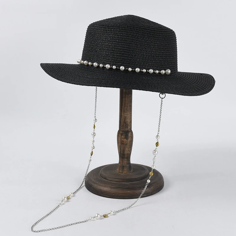 Шляпа USPOP женская Соломенная Панама от солнца соломенная шляпа с цепочкой