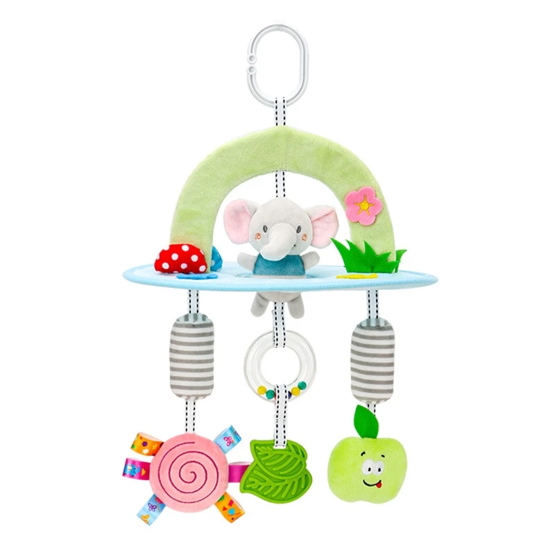 

Baby Crib Musical Mobile Rattles Rotating Bed Bell Plush Pendant Soothing Toys
