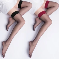 sexy thigh high over knee stockings for women non slip silicone sexy stocking mesh transparent stockings lingerie female hosiery