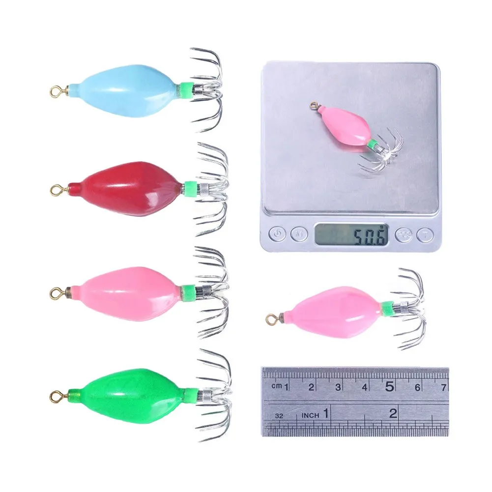 

New Squid Jigs Glow In The Dark Puget Sound Fishing Lures 12 Claws Hooks Durable Cuttlefish Bait Fishing Accessories Tackle