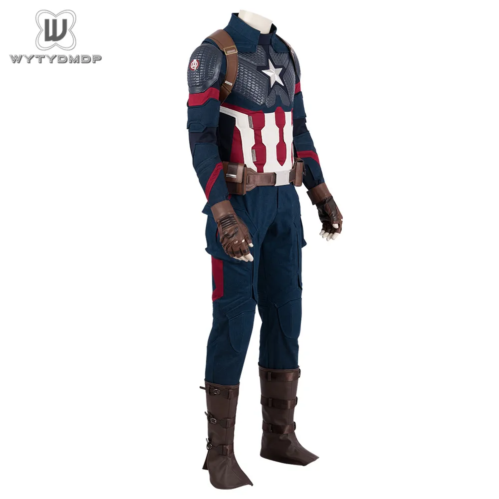 Мстители эндшпиль Капитан Америка Косплей Костюм Полный набор Completo Vestito Capitan Америка Steve Rogers Хэллоуин