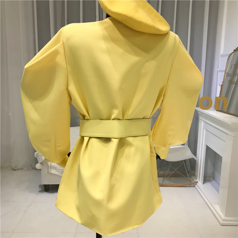 2020 осенний костюм balzer корейский винтажный Блейзер пальто для женщин на шнуровке