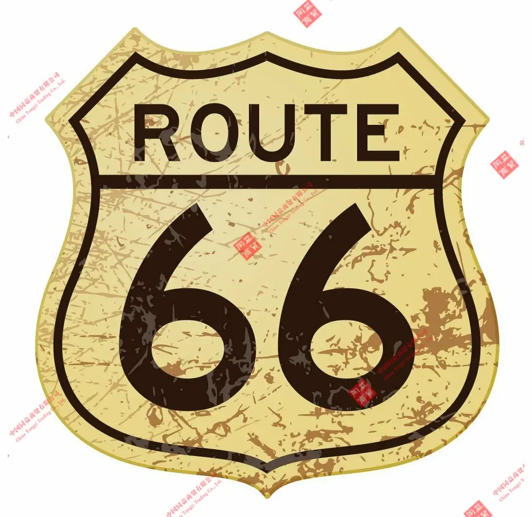 

Cartoon RT 66 Highway Sign Sticker Vinyl Racing Motorcycle Helmet Stickers