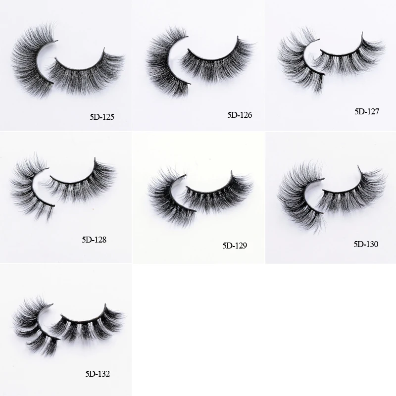 Wyuen Natural Eyelashes Extension Nude Makeup Curl False eyelashes Reusable 5D Faux Mink Lashes for 5D-124 | Красота и здоровье
