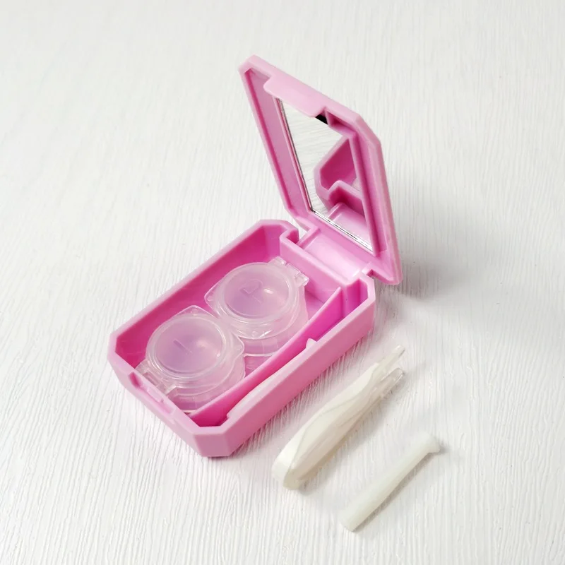 

Eyes Care Container Cute Contact Lens Case with Mirror Travel Glasses Lenses Fashion Kit Holder Color Contact Lens Case Box