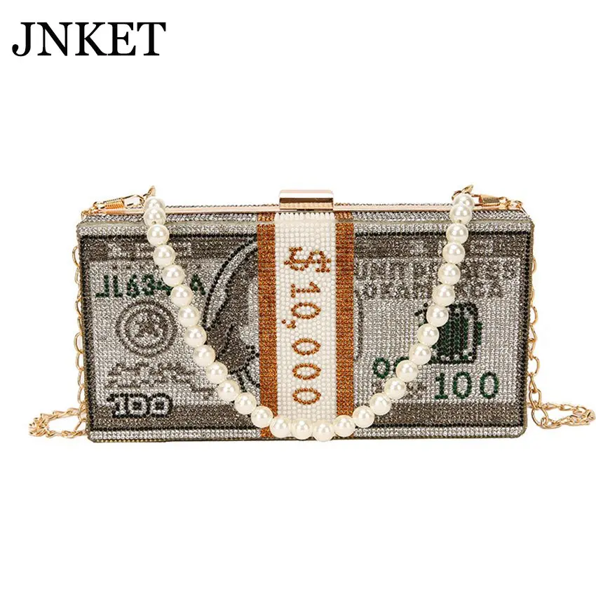 

JNKET Новые деньги USD сумки Доллар дизайн роскошный алмаз вечерние сумки-клатчи для вечеринок; Свадебные вечерние кошельки Сумки сумка