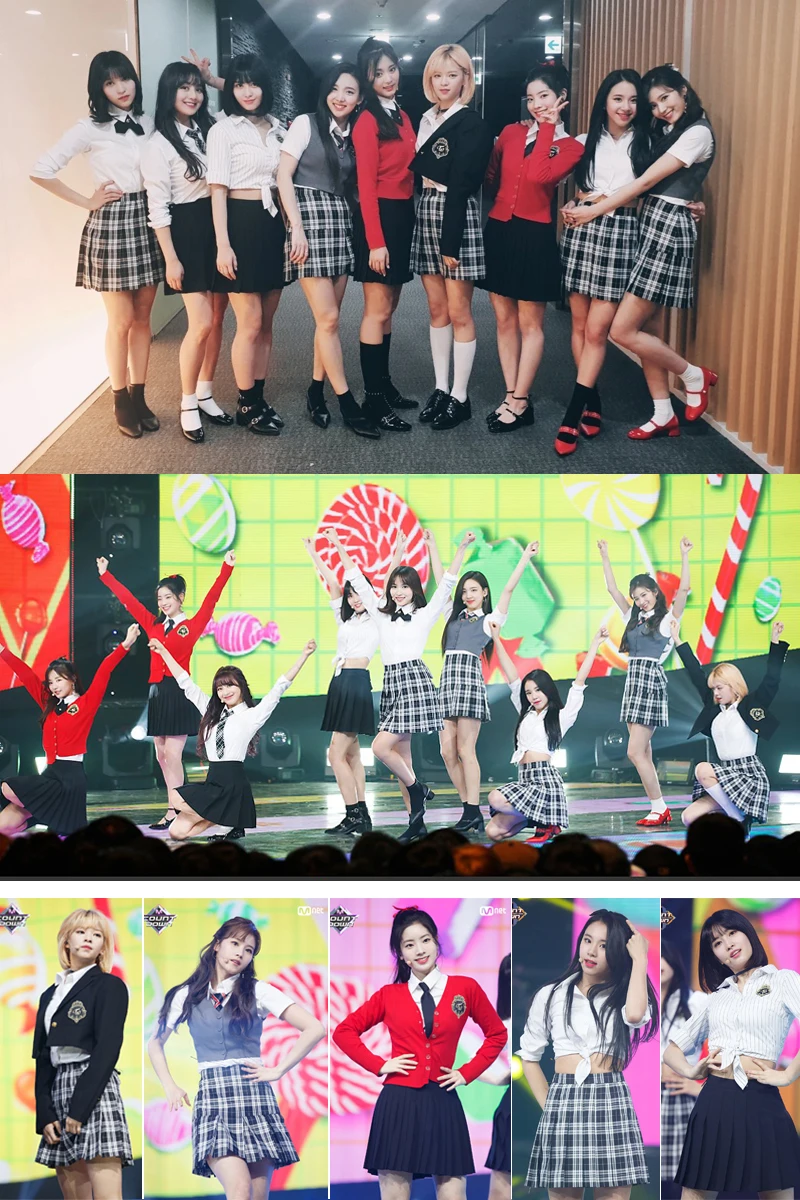 Женский комплект из двух предметов с топом и юбкой в стиле колледжа kpop