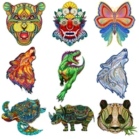 color wooden animals puzzles butterfly wolf dinosaur wooden jigsaw puzzle for adults kids educational games diy puzzle toys gift