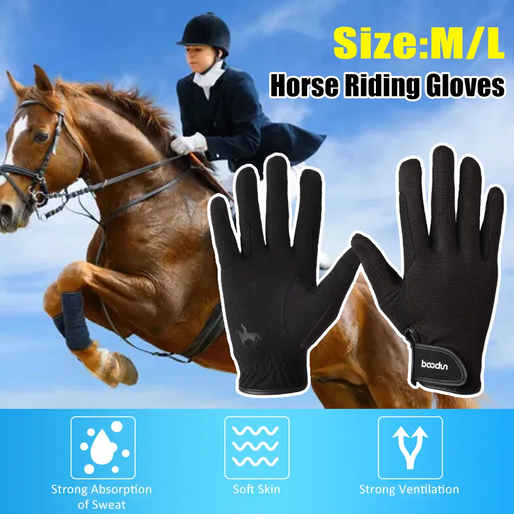 

Men Women Magic Sticker Dressage Thickend Equestrian Driving Non Slip Outdoor Horse Riding Gloves Full Finger Mitts Touch Screen