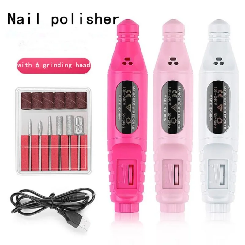 Новая ручка полировщик для ногтей USB портативные маникюрные инструменты дизайна