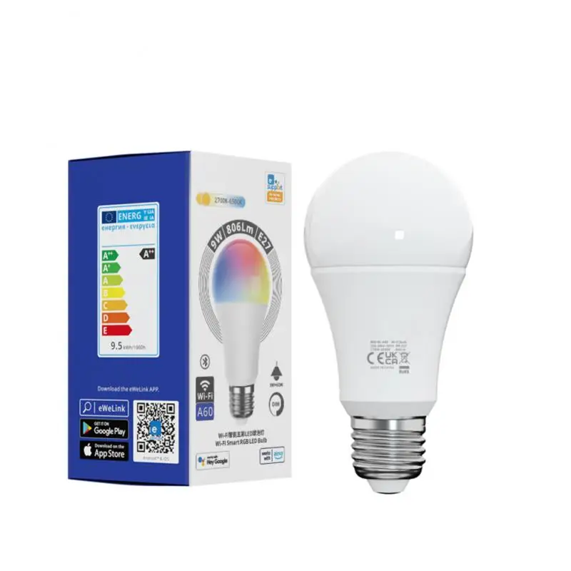 

Умсветильник лампа eWeLink с Wi-Fi, Bluetooth, 220-240 В, 9 Вт, E27, RGB + CCT