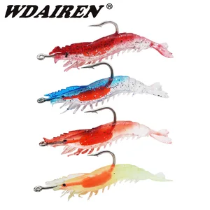 Рыболовная приманка Pesca Flasher Rig Jig крючком Мягкая приманка 6 см 3 г, светящаяся приманка для рыбалки с креветками, искусственные приманки с запахом форели, одна снасть, 1 шт.