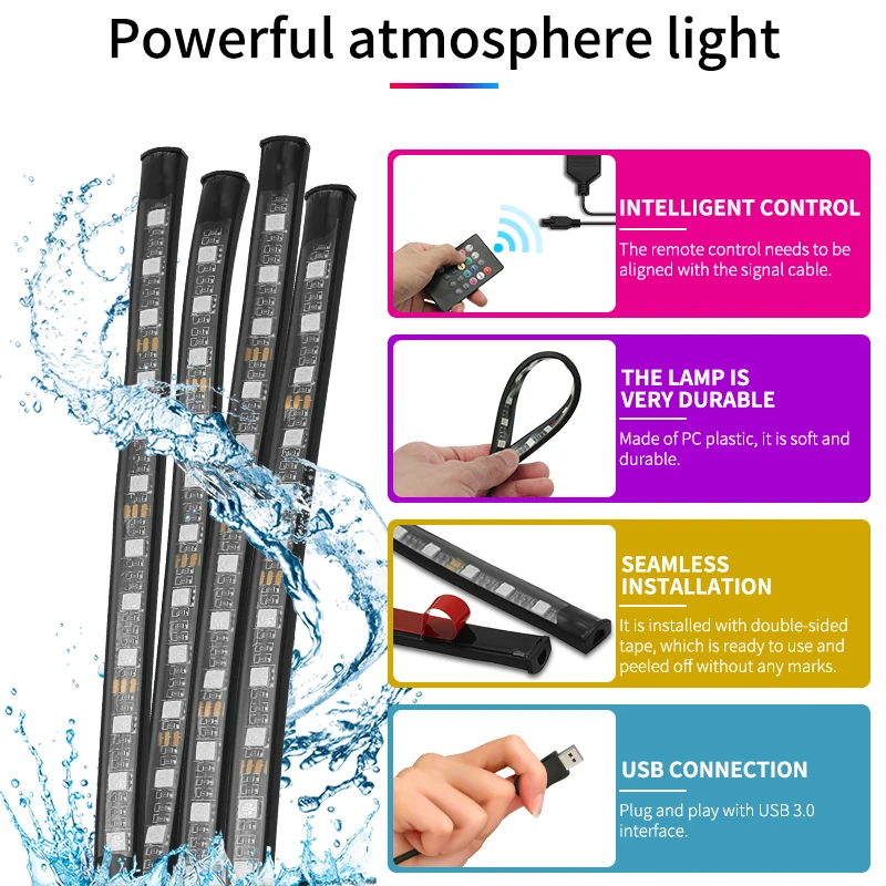 Светодиодный неоновый светильник для салона автомобиля BMW E46 E39 Audi A4 A6 MK4