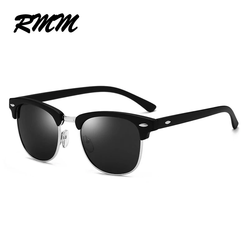 Мужские и женские солнцезащитные очки без оправы RMM классические в полуоправе UV400