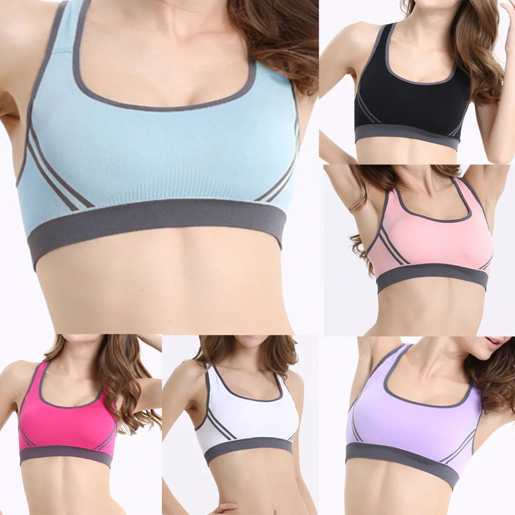 

Women Sports Underwear Blockout Shock-proof Yoga Gathering Worker's Bra Vest Gymwear Fitness Crop-top Exercise Running Training