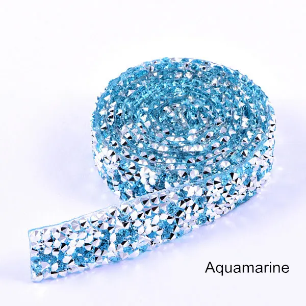 Aquamarine 1 ярд/Лот, ширина 15 м, много цветов, стразы, окантовка, кристалл, серебро, стразы, окантовка, пояс, стразы, отделка, сделай сам, B3838 - Цвет: Aquamarine