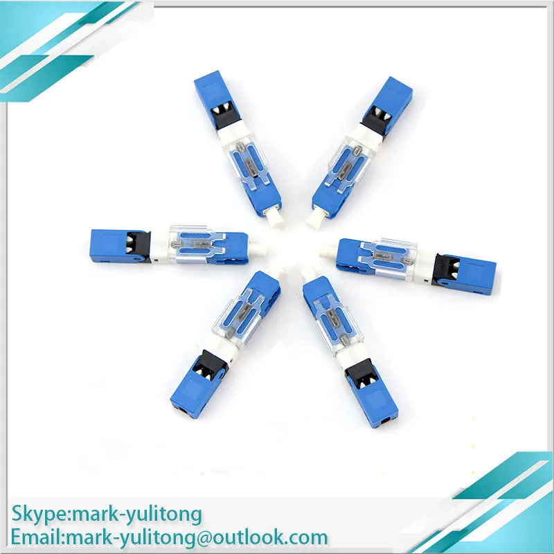 100 шт. FTTH SC UPC ESC250D оптический fibe быстрый разъем PC волоконно Быстрый встроенный тип