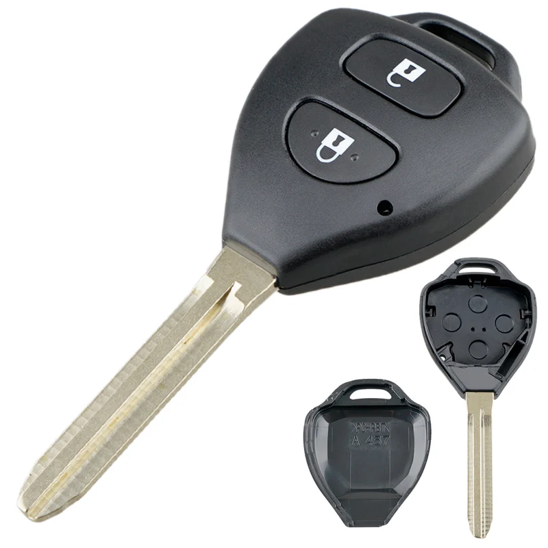

2 кнопки Черный Uncut Корпус автомобильного ключа дистанционного управления чехол s Авто ключевой чехол набор запасных частей для Защитные чехлы для сидений, сшитые специально для Toyota Corolla RAV4 смарт-ключ чехол