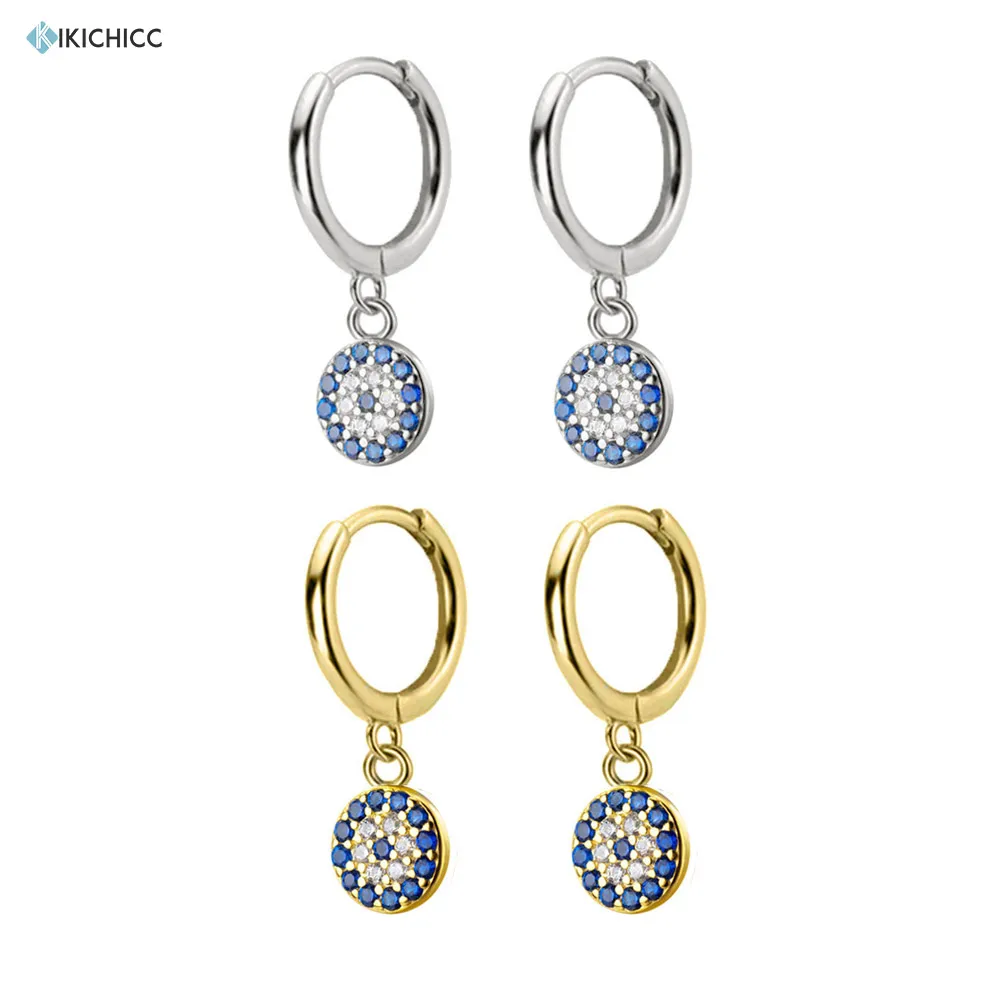 

Kikichicc 2020 925 Sterling Silver Lucky Eye Blue Zircon CZ Drop Earring 2020 Crystal Luxury Piercing Jewelry Best Gift