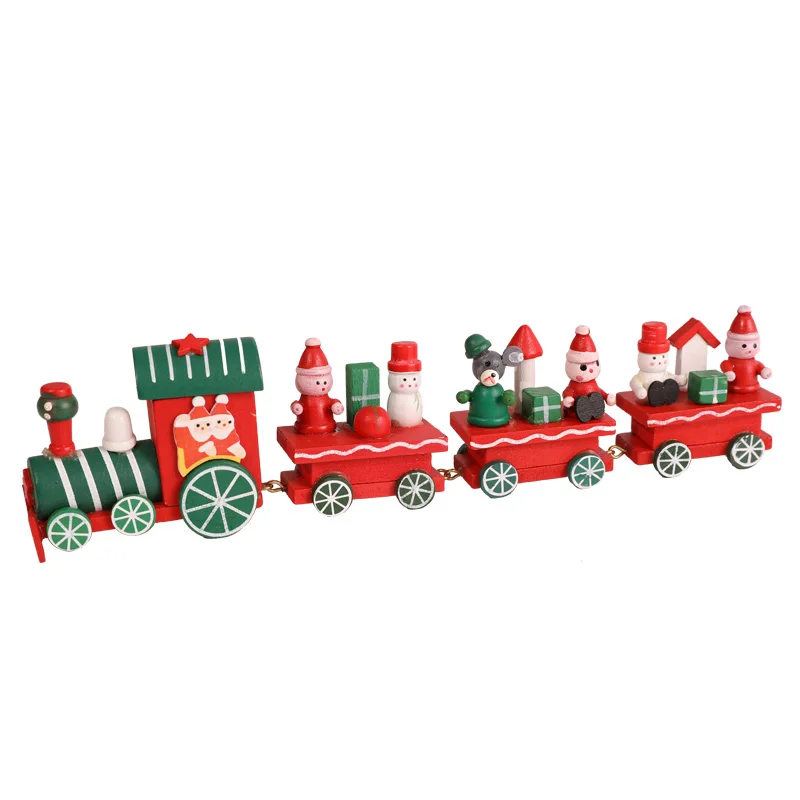 Детский мультяшный Рождественский поезд деревянные детские развивающие игрушки