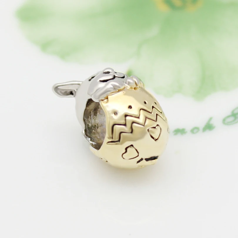 Бесплатная доставка Золотой Тон милый кролик Кролик Пасхальный Шарм бисера fit