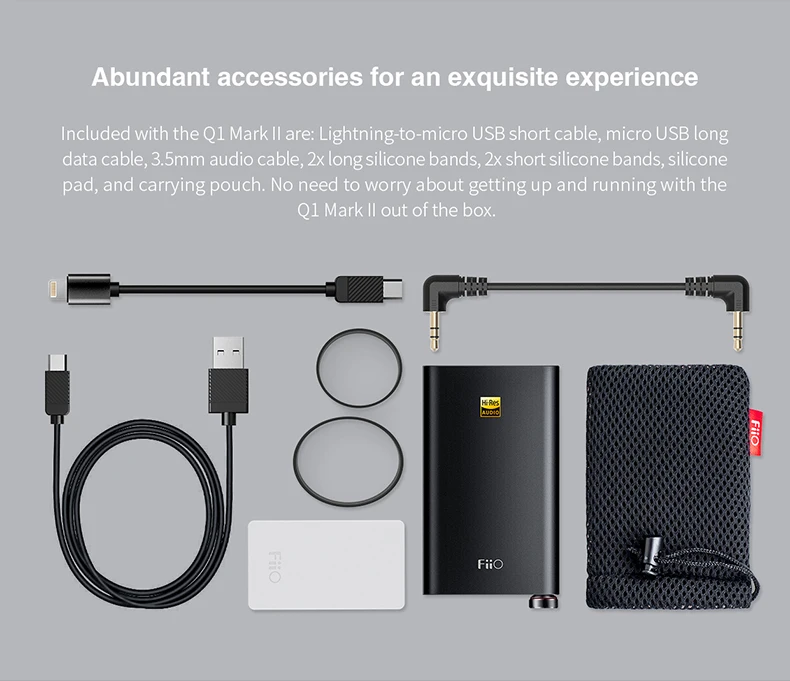 FiiO родная DSD USB DAC/усилитель Q1 MKII для Apple iPhone iPad, FiiO DAC Ampifiler для Android/компьютера/sony/Xiaomi
