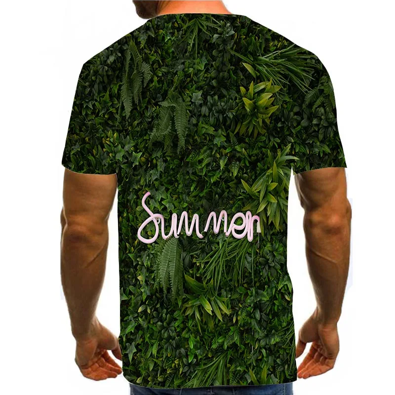 

Men Graphic T Shirts 3D Print Shirt Round Neck Summer Short Sleeve Scenery Tops Lucky Tees