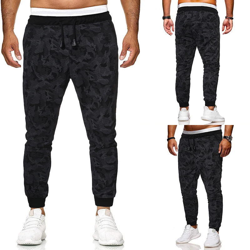 

Men's casual pants. Sports pants. Small foot grey camouflage 1302-k305