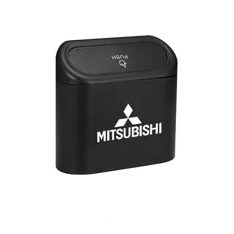 

MITSUBISHI Car Trash Bin Hanging Vehicle Garbage Dust Case Storage Box Square Pressing Type Trash Can Auto Interior Accessories