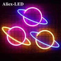 led planet neon sign light party wall lamp hanging ip42 usbbattery powered for christmas shop window bar art decor neon lamps