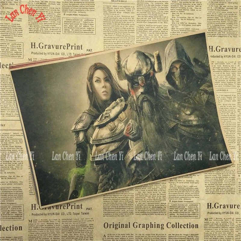 The Elder Scrolls Skyrim Классическая игра плакат на крафт-бумаге Бар Кафе гостиная столовая картина для декора комнаты