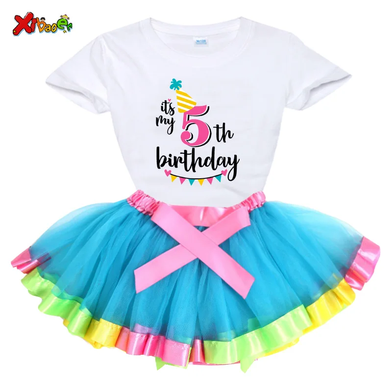 Детское Радужное платье для девочек 3-5 лет |