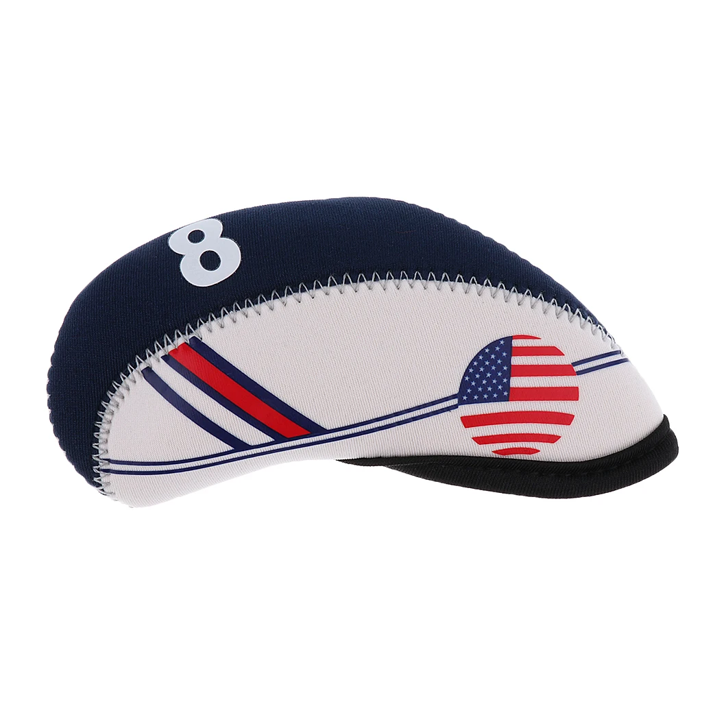 Набор из 10 неопреновых чехлов для головы гольф-клуба с флагом США | Спорт и
