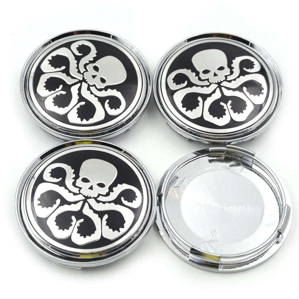 4pcs/set 63mm USA Flag Hydra Punisher Logo Universal Wheel Center Caps Emblem Badge Car Covers Hub Cap Styling Sliver Color | Автомобили и