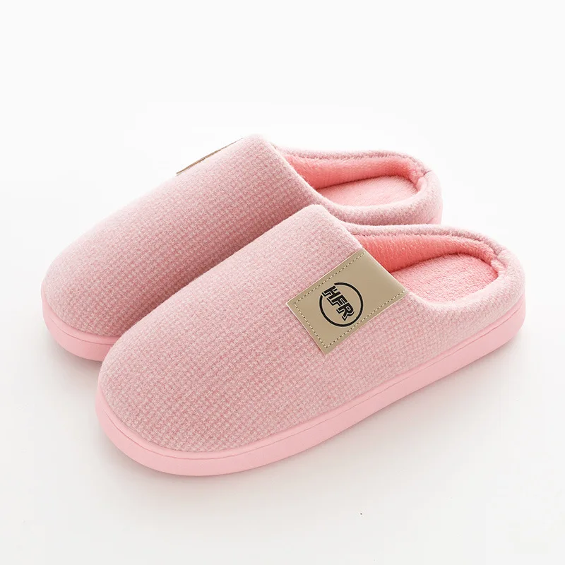 pink Зимние теплые тапочки; женские и мужские домашние тапочки; Мягкие плюшевые Нескользящие домашние тапочки для влюбленных; женские хлопковые шлепанцы; SH08204 - Цвет: pink